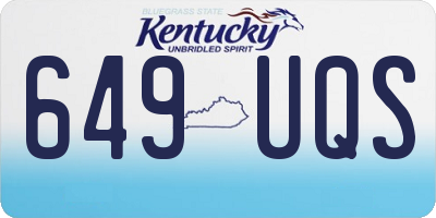 KY license plate 649UQS