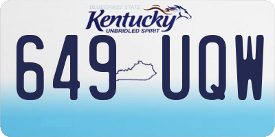 KY license plate 649UQW