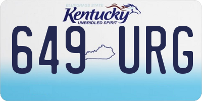 KY license plate 649URG