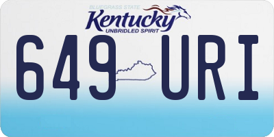KY license plate 649URI