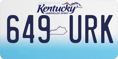 KY license plate 649URK