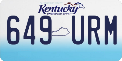 KY license plate 649URM