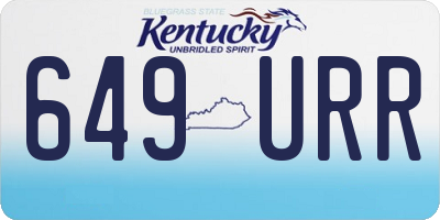 KY license plate 649URR