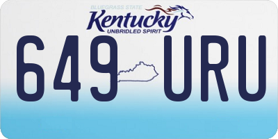 KY license plate 649URU