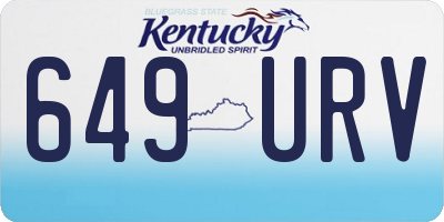 KY license plate 649URV