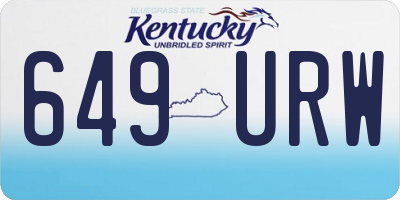 KY license plate 649URW