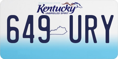 KY license plate 649URY
