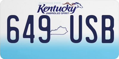 KY license plate 649USB