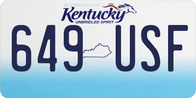 KY license plate 649USF