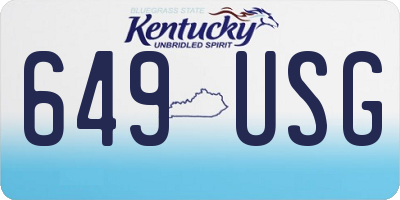 KY license plate 649USG