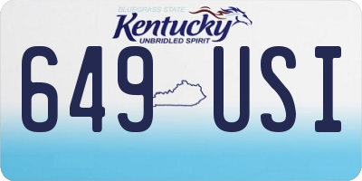 KY license plate 649USI