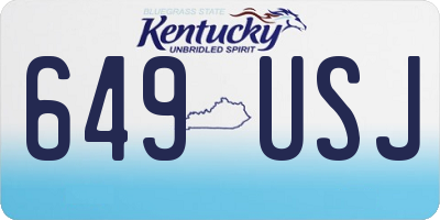 KY license plate 649USJ