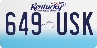 KY license plate 649USK