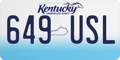 KY license plate 649USL