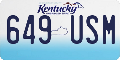 KY license plate 649USM
