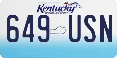 KY license plate 649USN
