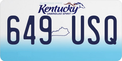 KY license plate 649USQ