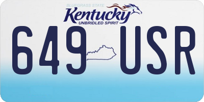 KY license plate 649USR