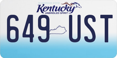 KY license plate 649UST