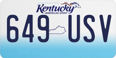KY license plate 649USV
