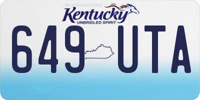 KY license plate 649UTA