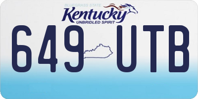 KY license plate 649UTB