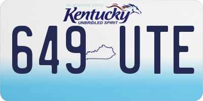 KY license plate 649UTE