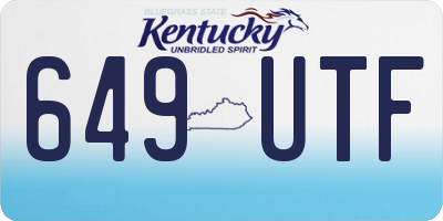 KY license plate 649UTF
