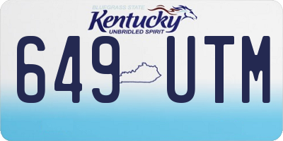 KY license plate 649UTM