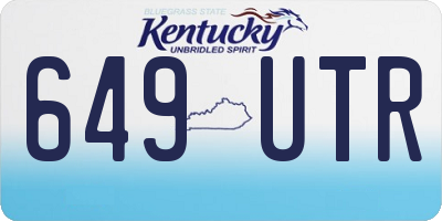 KY license plate 649UTR