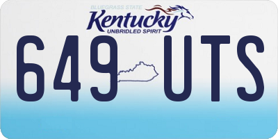 KY license plate 649UTS
