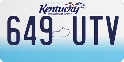 KY license plate 649UTV