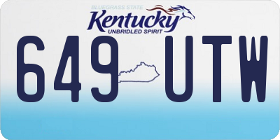 KY license plate 649UTW