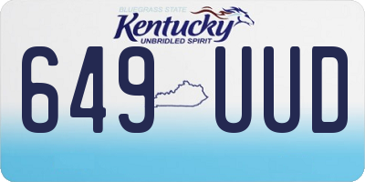 KY license plate 649UUD