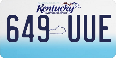 KY license plate 649UUE