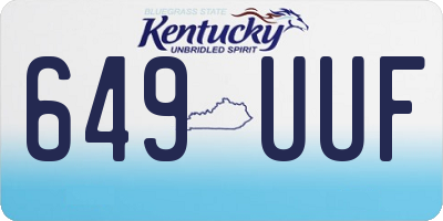 KY license plate 649UUF
