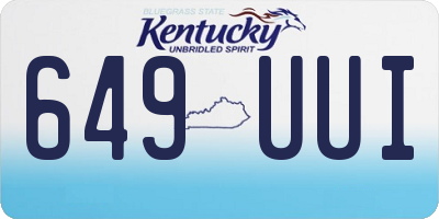 KY license plate 649UUI