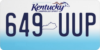 KY license plate 649UUP