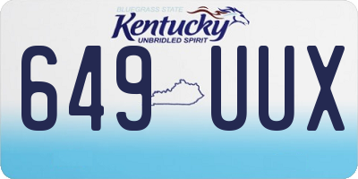 KY license plate 649UUX