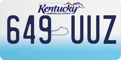 KY license plate 649UUZ