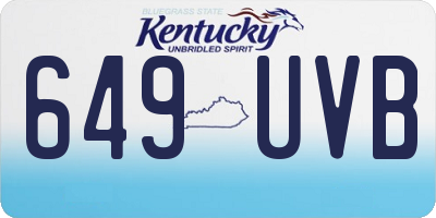 KY license plate 649UVB