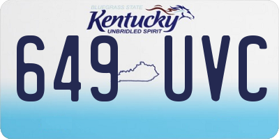 KY license plate 649UVC