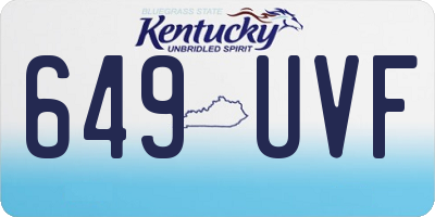 KY license plate 649UVF