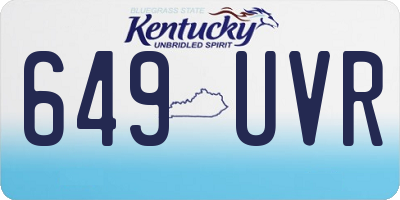 KY license plate 649UVR