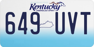 KY license plate 649UVT