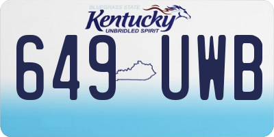KY license plate 649UWB