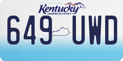 KY license plate 649UWD