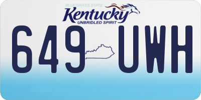 KY license plate 649UWH