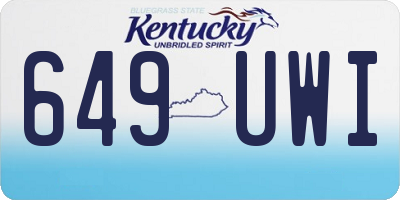 KY license plate 649UWI