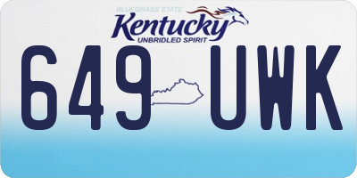 KY license plate 649UWK